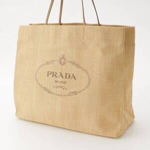 Prada Tan Beige Edition Raffia Logo Bag Shopper Resort Limited